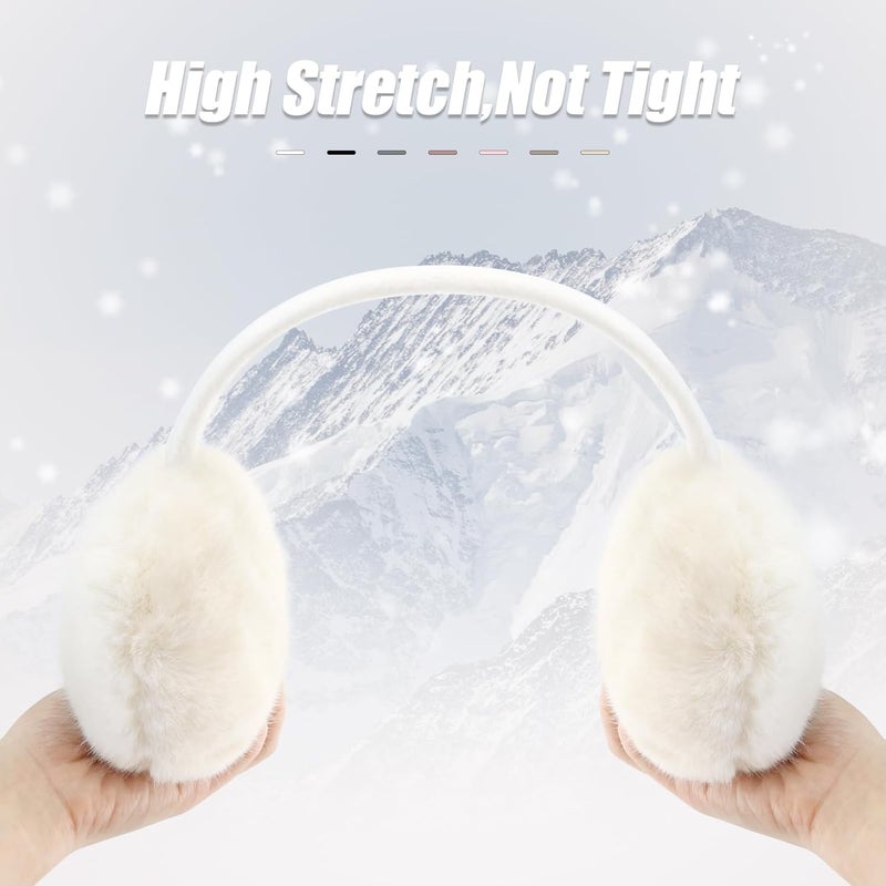 YATANAM Ear Muffs for Women Faux Fur Winter Girls Earmuffs Fluffy Adjustable Ear Warmers Cute Ear Covers - Image 3